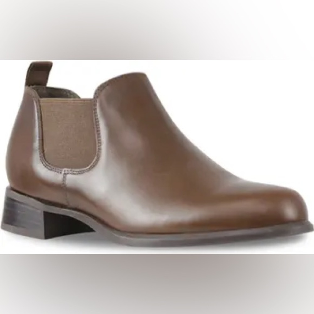 New Munro Bedford Leather Bootie Chelsea Brown Comfort Office Travel Sz 8n